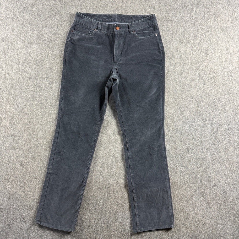 L.L.Bean Women's Adults Favorite Fit Corduroy Pants Size 8 REG Gray Straight Leg